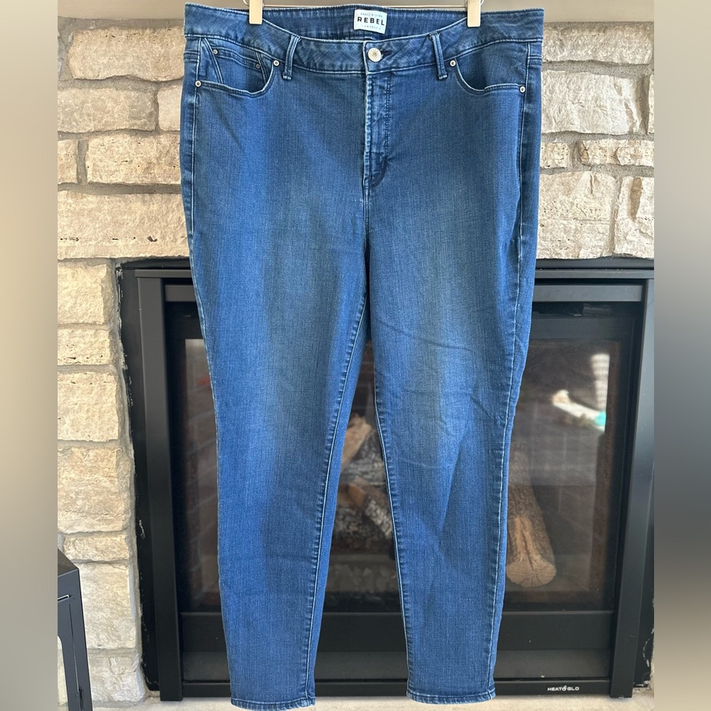 Rebel Wilson X Angels Dark Wash The Pin Up Skinny Jeans Women Plus
